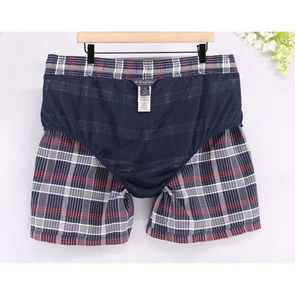 Brooks Brothers Men's Swim Trunks Blue Red Plaid Check Drawstring 6" Inseam Sz L - Picture 4 of 8